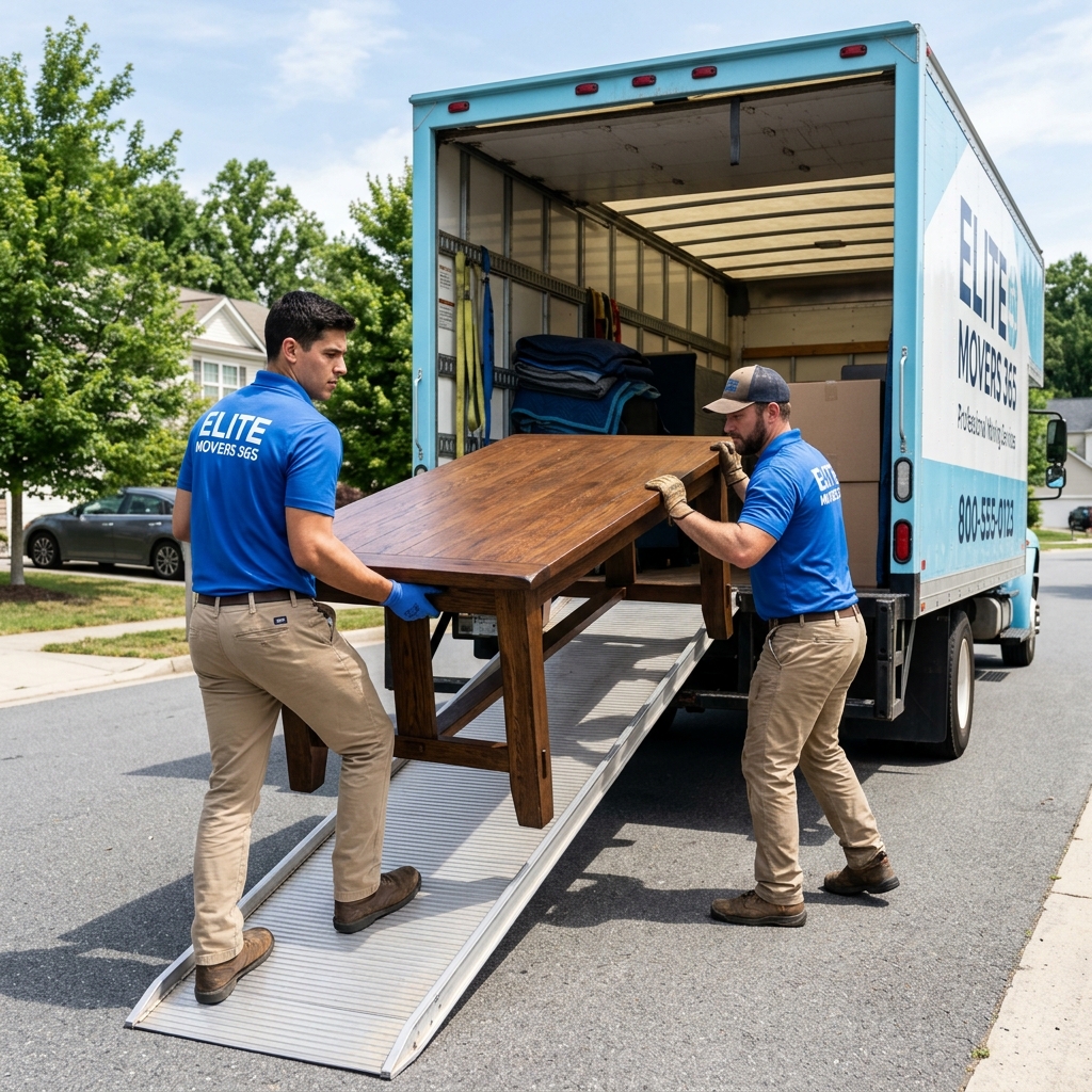 Movers loading truck