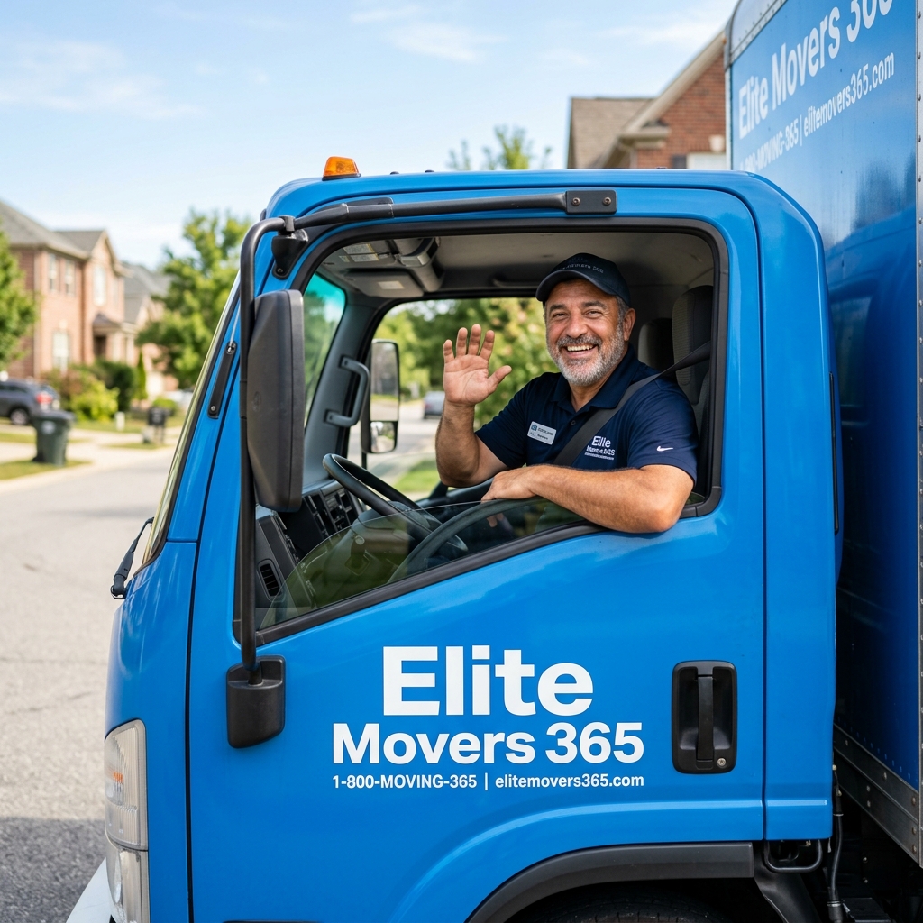 Truck driver smiling